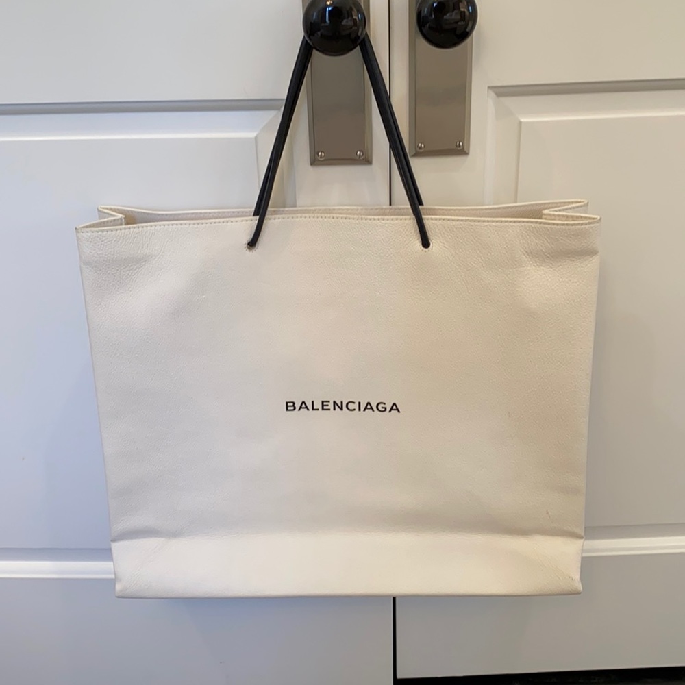 BALENCIAGA Leather Shopping Bag Tote